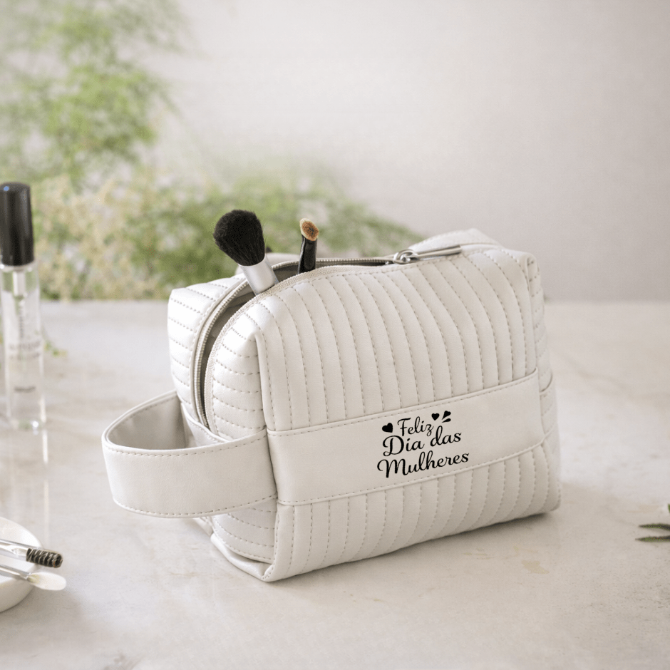 Brinde Dia Das Mulheres Personalizado Necessaire Cosméticos Viagem Maquiagem Sustentável SP92199-MULHER Brindes Personalizados