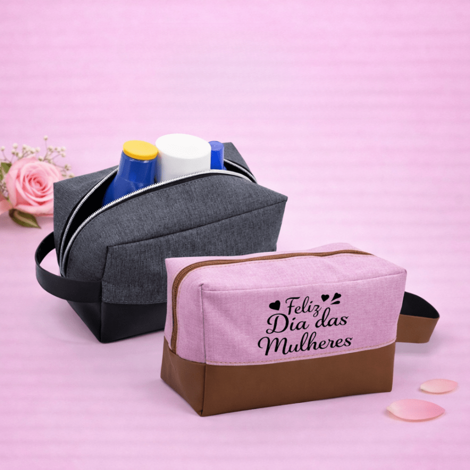 Brinde Dia Das Mulheres Personalizado Necessaire Nylon X15050-MULHER Brinde Personalizado