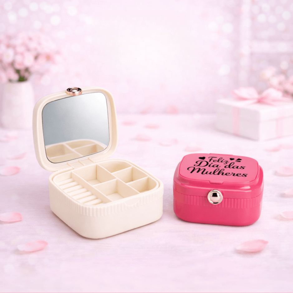 Brinde Dia Das Mulheres Personalizado Porta Joias Plástico Com Espelho X18926-MULHER Brindes Personalizados