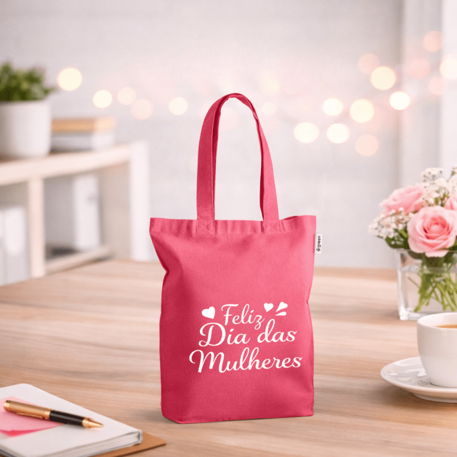 Brinde Dia Das Mulheres Personalizado Sacola Algodão e Poliéster Reciclado Sustentável SP92326-MULHER Brinde Personalizado