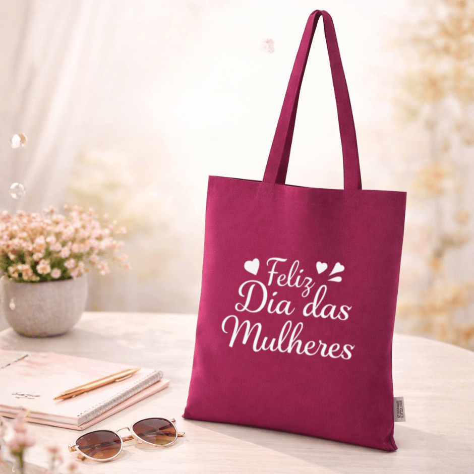 Brinde Dia Das Mulheres Personalizado Sacola Algodão Sustentável ASIBAC016-MULHER Brindes Personalizados