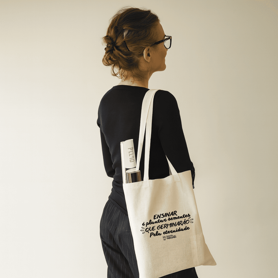 Brinde Presente Dia dos Professores Personalizado Sacola Personalizada 100% Algodão Orgânico MSP92932-PROF