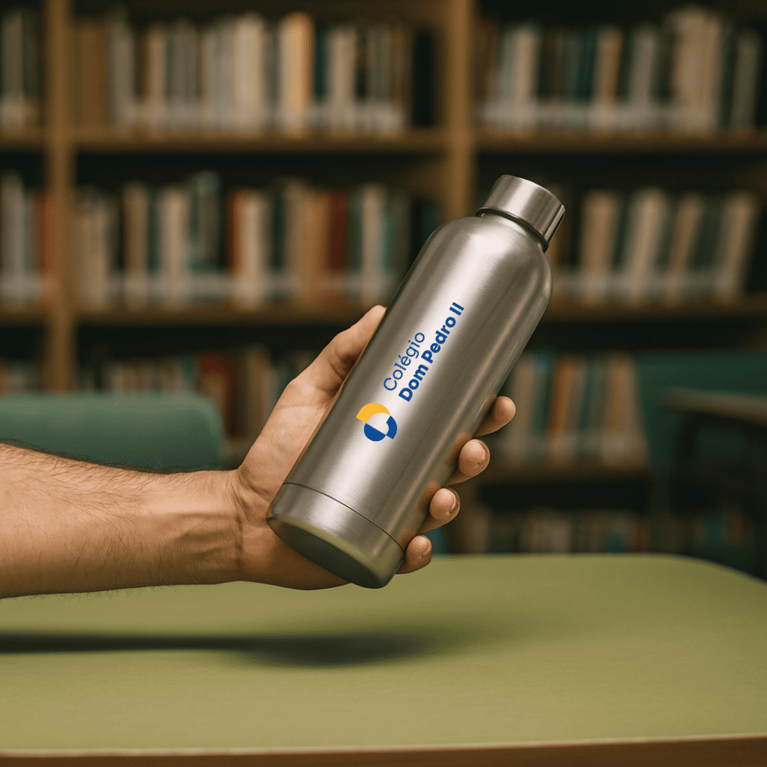Brinde Presente Dia dos Professores Personalizado Squeeze Garrafa Térmica Aço Inox 90% Reciclado 550 ml