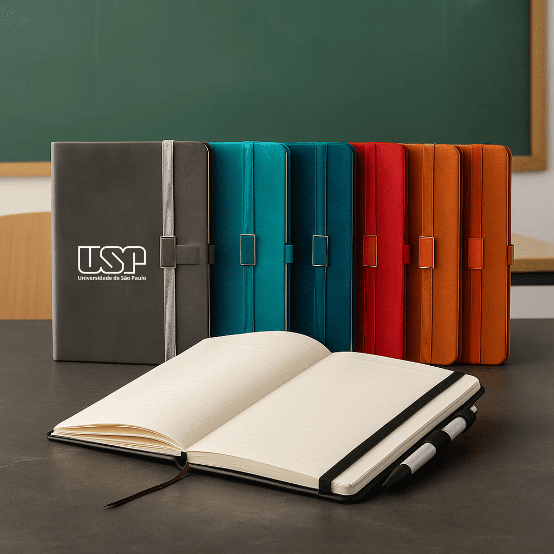 Brinde Presente Dia dos Professores PersonalizadoCaderno Personalizado Tipo Moleskine Emborrachado X03002