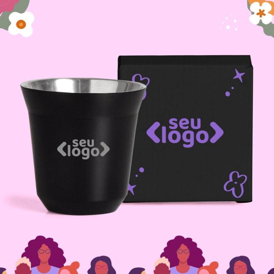 Brindes Dia Das Mulheres Personalizado Copo Aço Inox 60 ML SMIC-00161-MULHER Brindes Personalizados