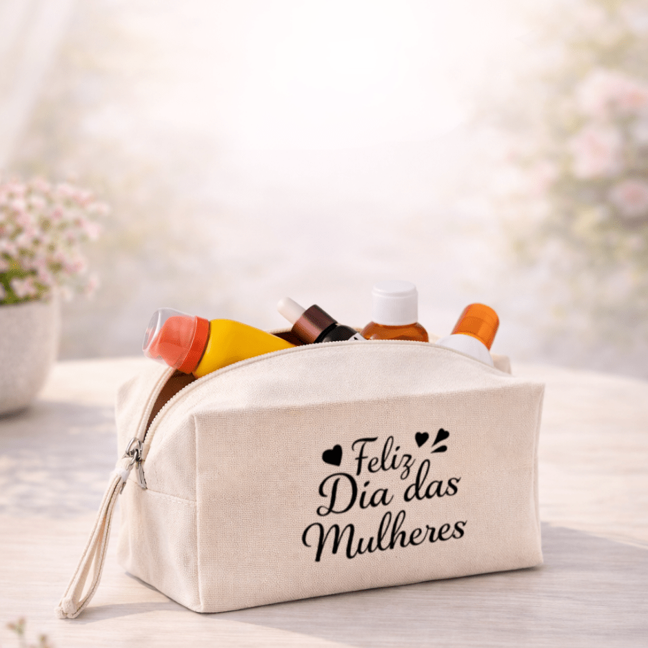 Dia Das Mulheres Personalizado Necessaire Algodão Reciclado ASINE083-MULHER Brinde Personalizado