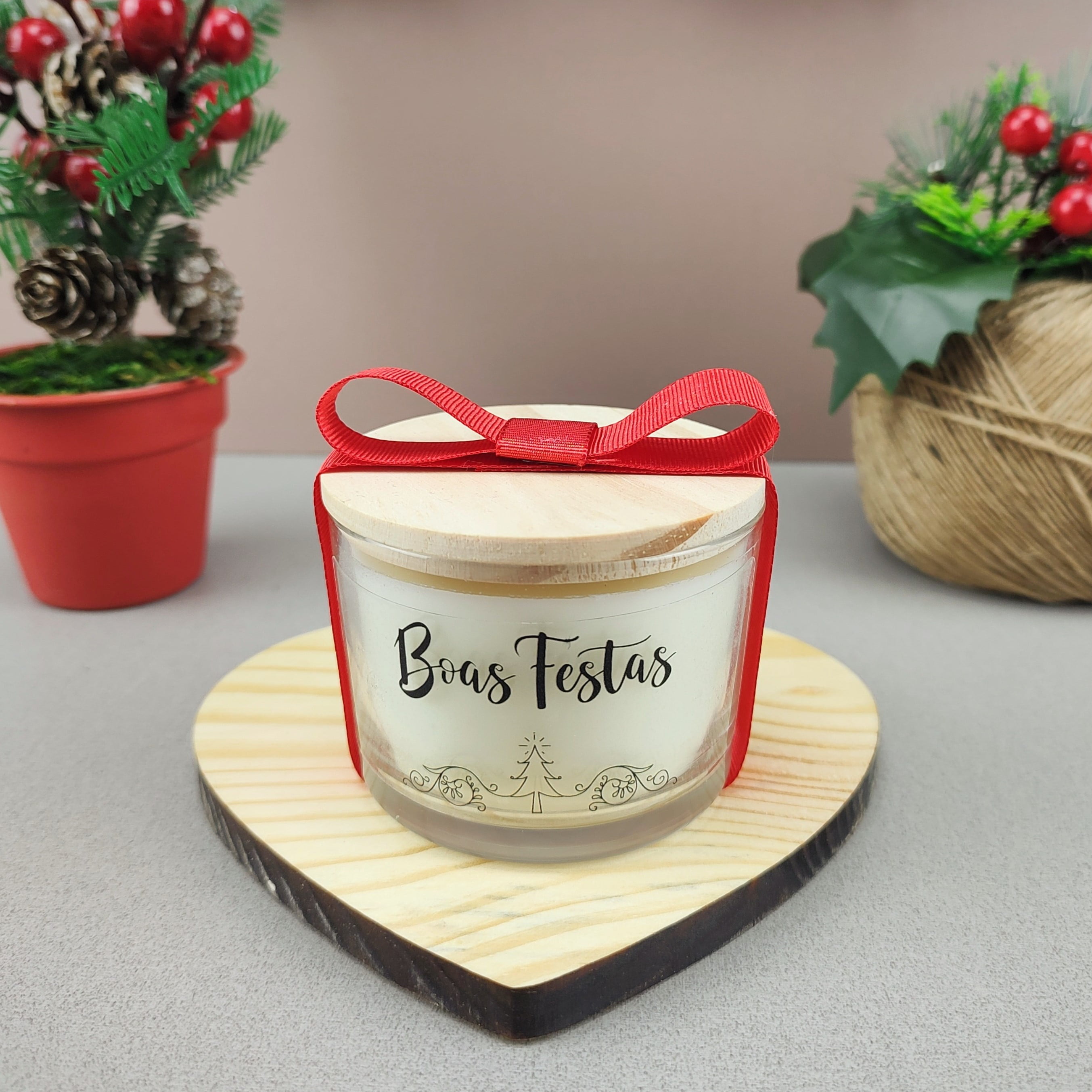 Lembrancinha Natal Vela Aromática 100g na Caixinha