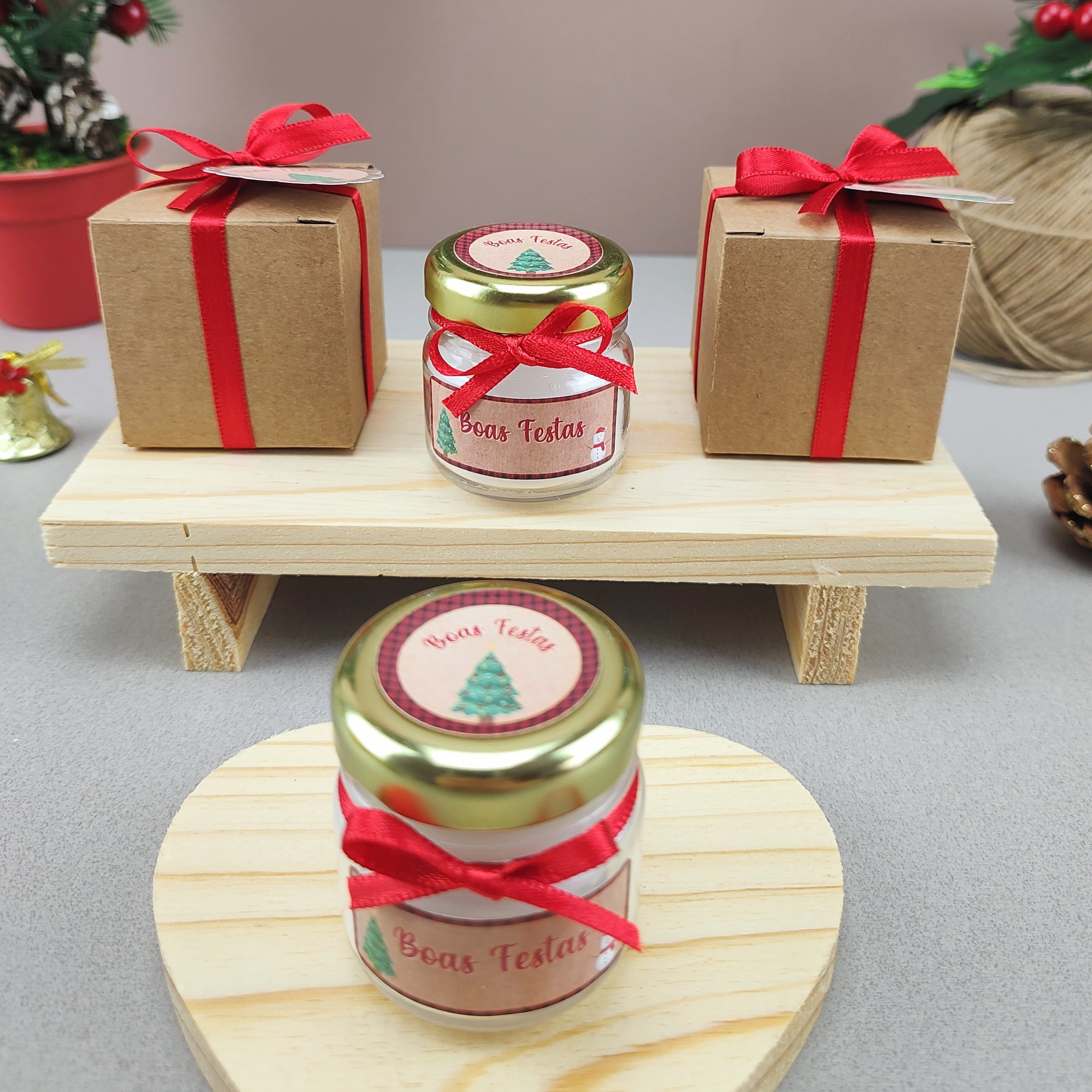Lembrancinha Natal Vela Aromática 40g na Caixinha