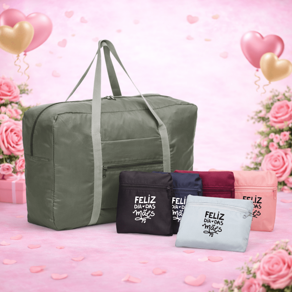 Brinde Dia Das Mães Personalizado Bolsa Viagem Poliéster 24L X02093-MAE Brindes Personalizados