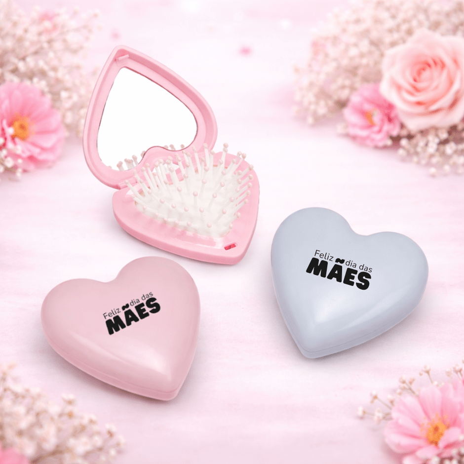 Brinde Dia Das Mães Personalizado Escova com Espelho Plástico X18919-MÃE Brindes Personalizados