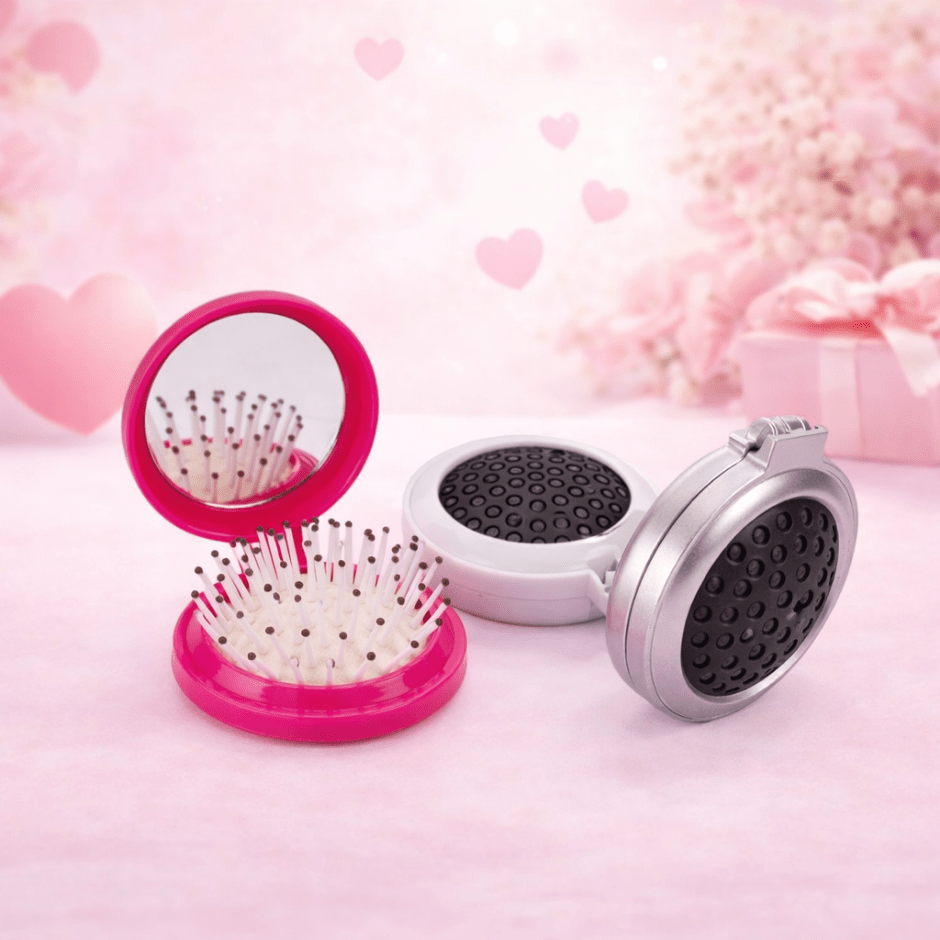 Brinde Dia Das Mães Personalizado Escova com Espelho Plástico X10342-MAE Brinde Personalizado