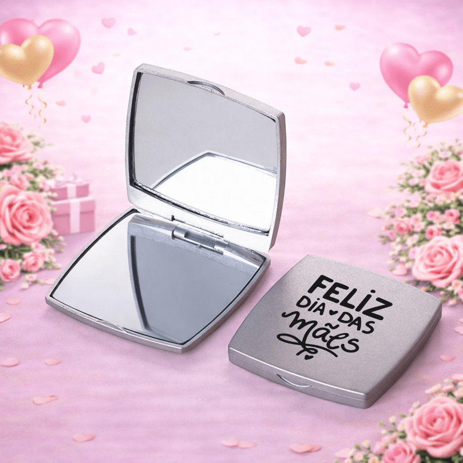 Brinde Dia Das Mães Personalizado Espelho Plástico Duplo X18607-MAE Brindes Personalizados