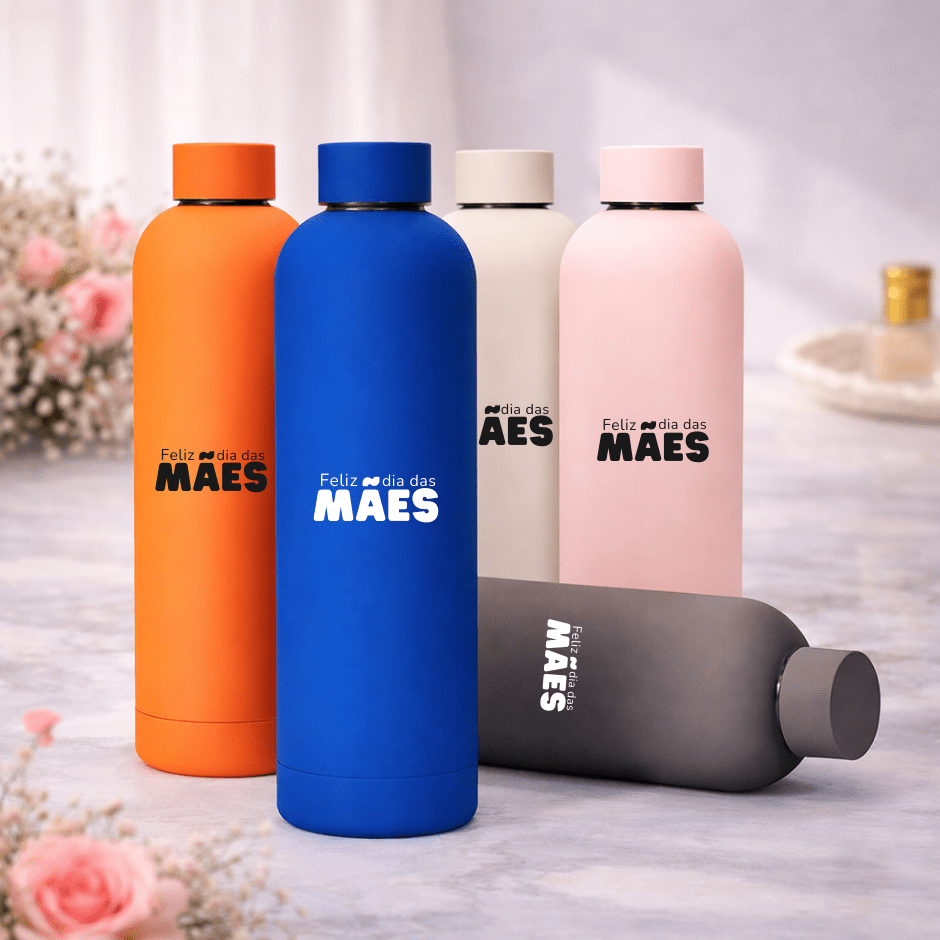 Brinde Dia Das Mães Personalizado Garrafa Inox 750 ml XE@09071-MAE Brindes Personalizados