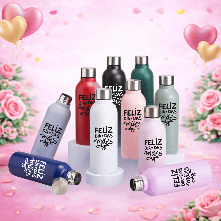 Brinde Dia Das Mães Personalizado Garrafa Inox 800ML X18726I-MAE Brinde Personalizado