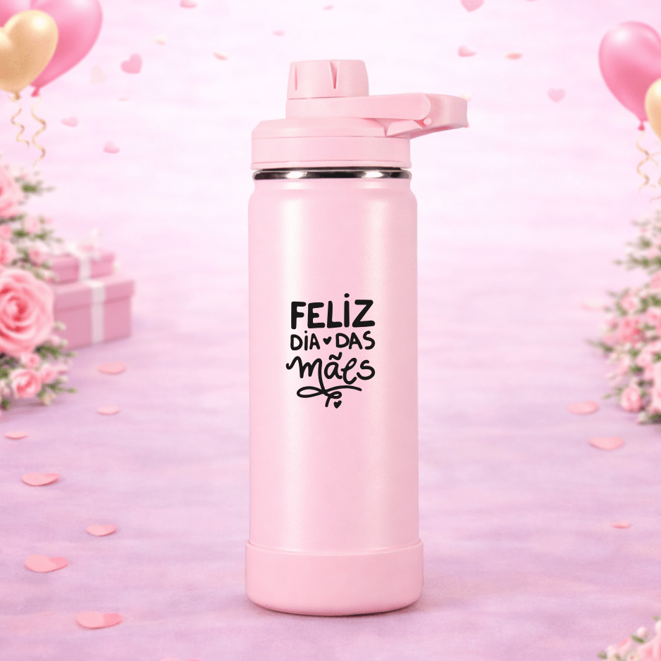 Brinde Dia Das Mães Personalizado Garrafa Térmica Inox 550ml X18949M-MAE Brinde Personalizado