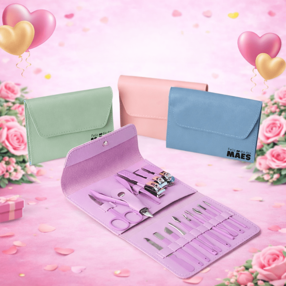 Brinde Dia Das Mães Personalizado Kit Manicure 16 Peças X18724-MAE Brindes Personalizados