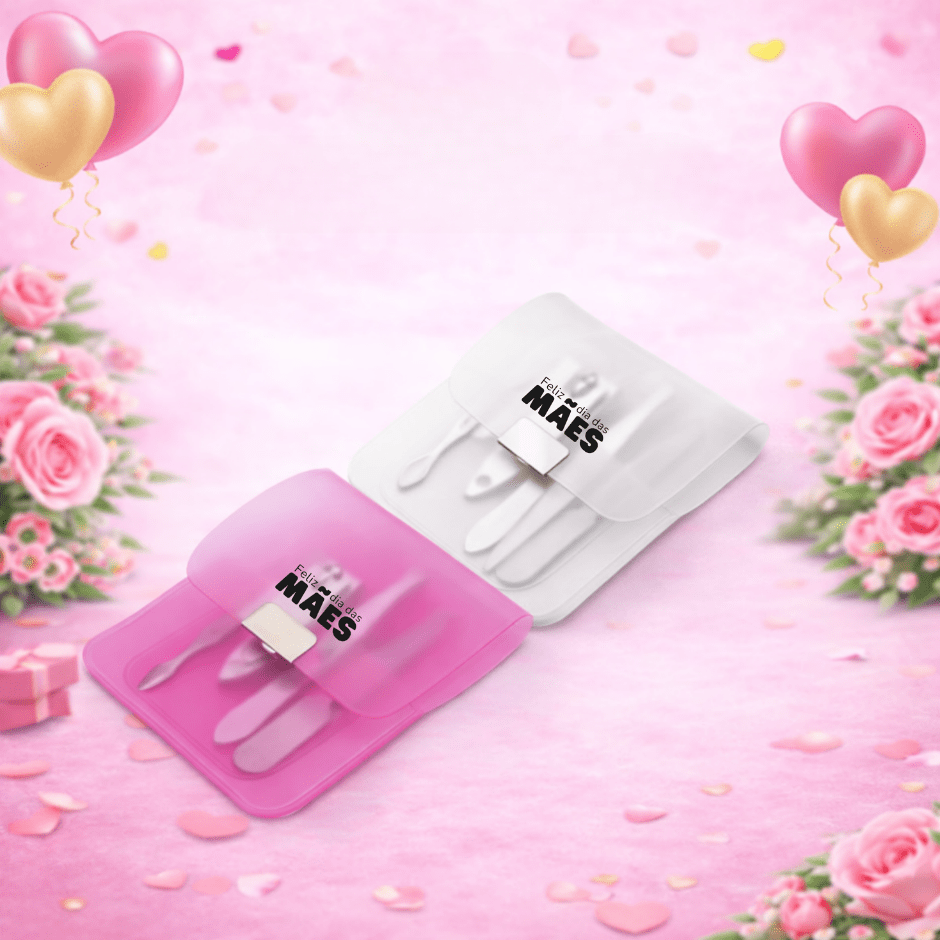 Brinde Dia Das Mães Personalizado Kit Manicure PVC 4 Peças SP94857-MAE Brindes Personalizados