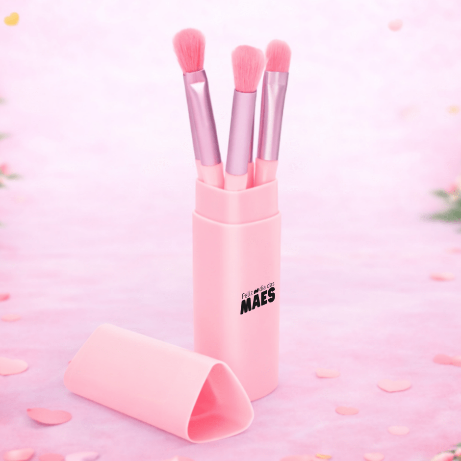 Brinde Dia Das Mães Personalizado Kit Pincel Alumínio 5 Peças X18875-MAE Brindes Personalizados