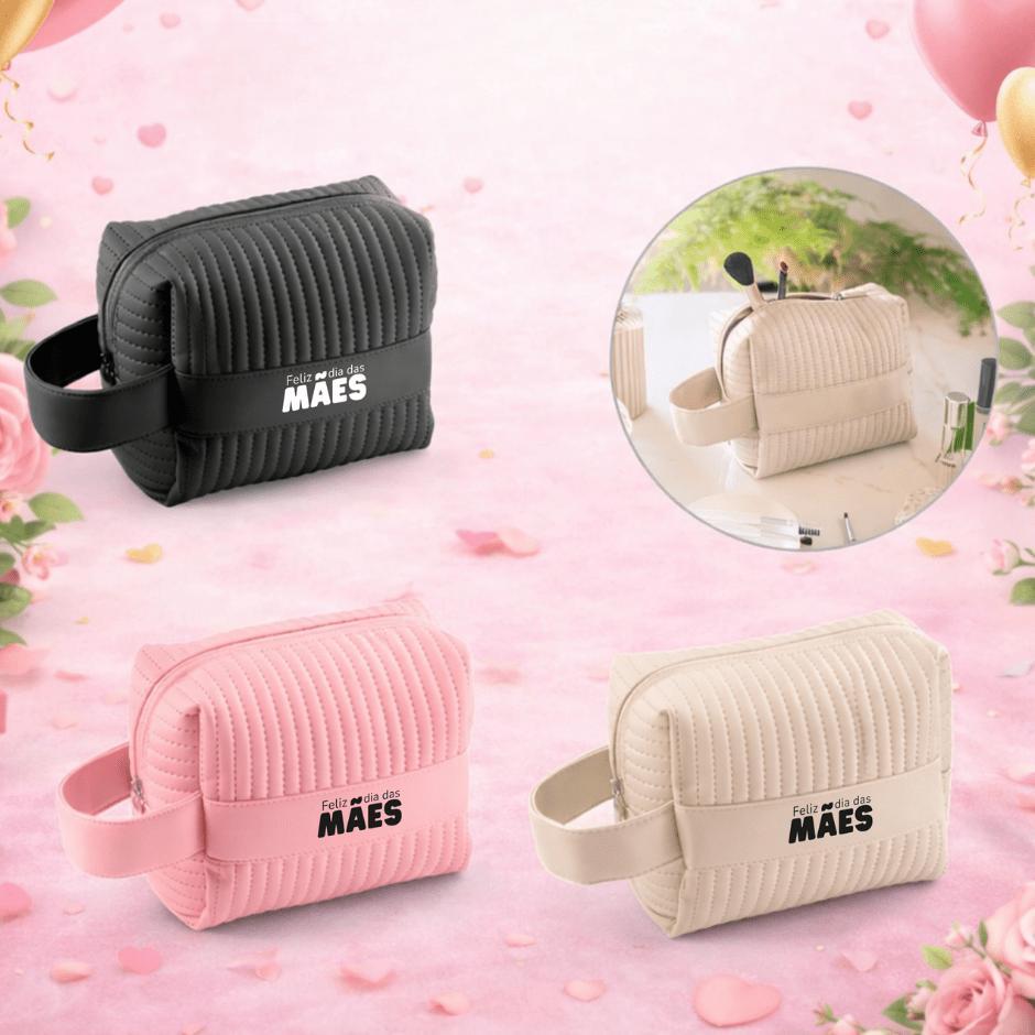 Brinde Dia Das Mães Personalizado Necessaire Cosméticos Viagem Maquiagem Sustentável SP92199-MAE Brinde Personalizado