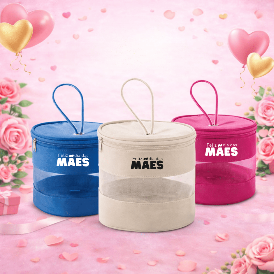 Brinde Dia Das Mães Personalizado Necessaire Microfibra Viagem ou Maquiagem SP92716-MAE Brinde Personalizado