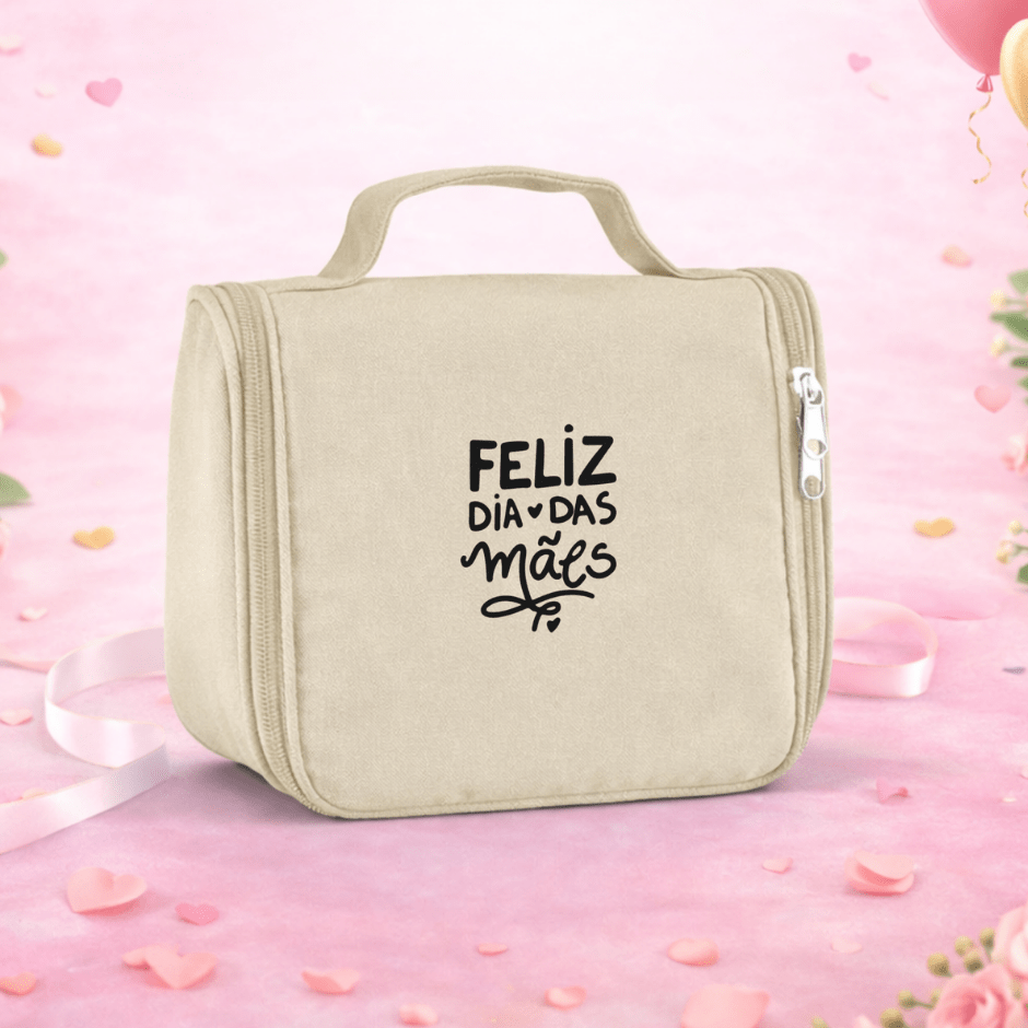 Brinde Dia Das Mães Personalizado Necessaire Microfibra Viagem ou Maquiagem SP92724-MAE Brinde Personalizado