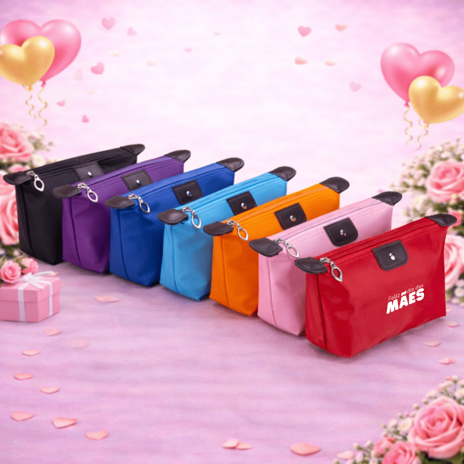 Brinde Dia Das Mães Personalizado Necessaire Poliéster Impermeável X18516-MAE Brinde Personalizado