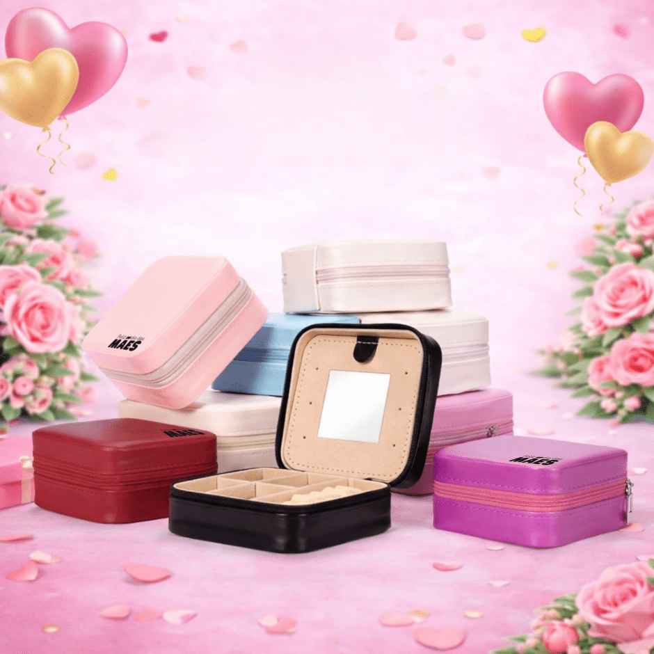 Brinde Dia Das Mães Personalizado Porta Joias Com Espelho e Divisórias X08142-MAE Brinde Personalizado