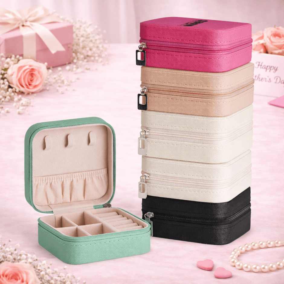 Brinde Dia Das Mães Personalizado Porta Joias Couro Sintético Revestimento Aveludado X01618-MAE Brindes Personalizados