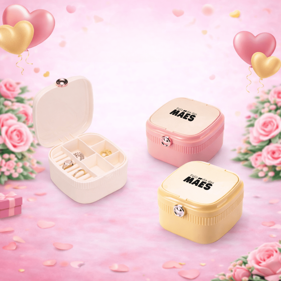 Brinde Dia Das Mães Personalizado Porta Joias Plástico Com Espelho X18926-MAE Brinde Personalizado