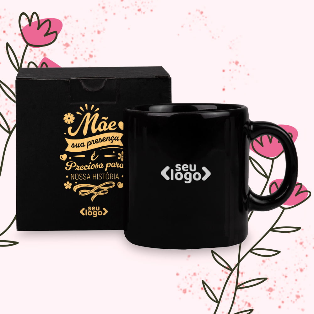 Dia das Mães Personalizado Caneca Cerâmica 270 ML SMCO-41271-MAE Brindes Personalizados