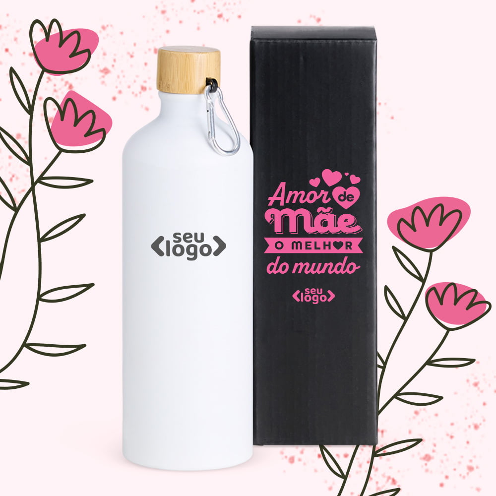Dia das Mães Personalizado Garrafa em Alumínio 1L SMAS-01900-MAE Brindes Personalizados 