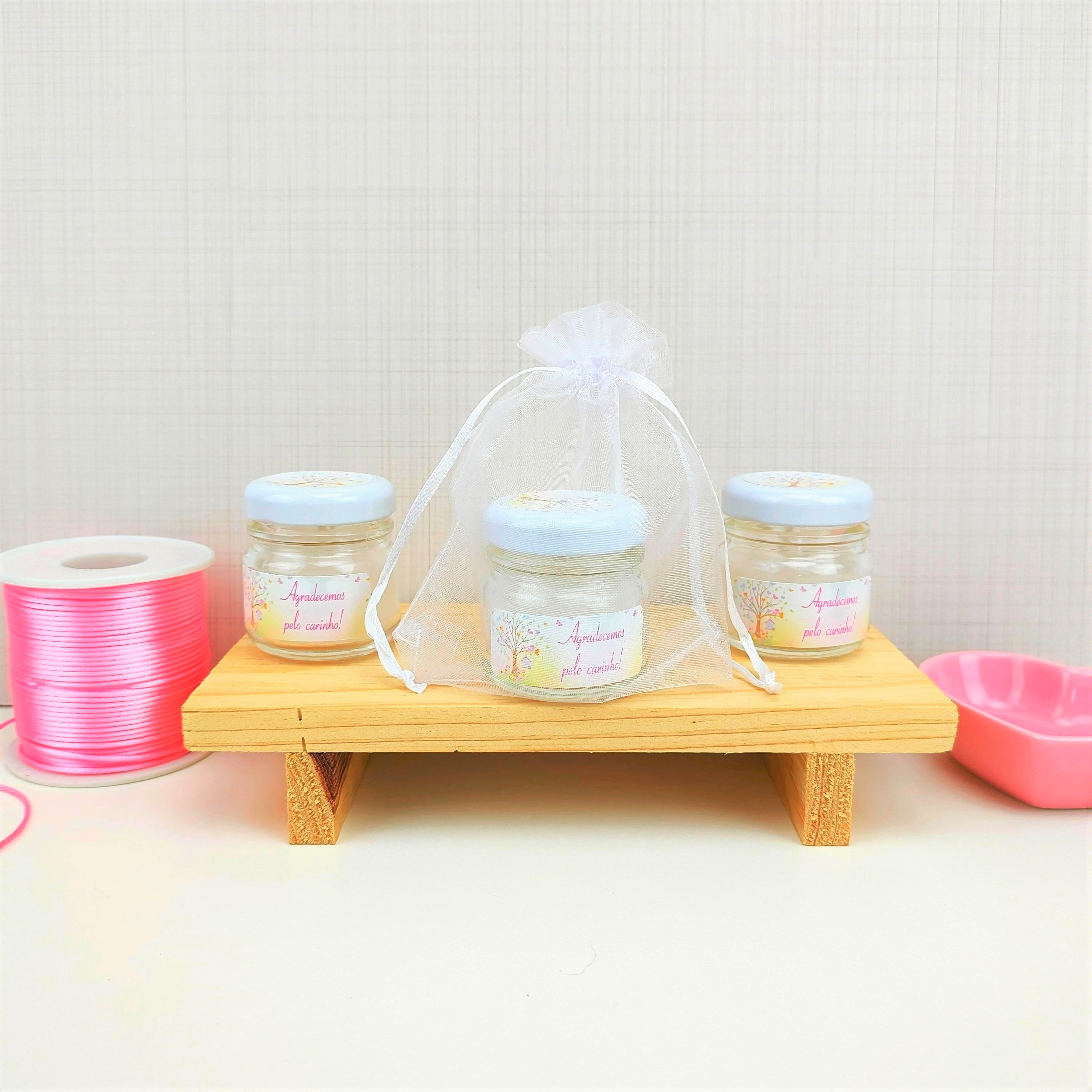 Lembrancinha Maternidade Vela Aromática 40g com Tampa Branca Pronta Entrega