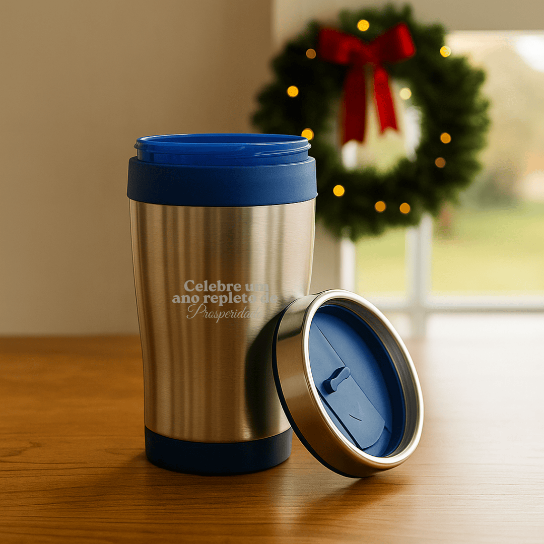 Brinde Natal Final de Ano Personalizada Copo Térmico 420 ml MSP94625