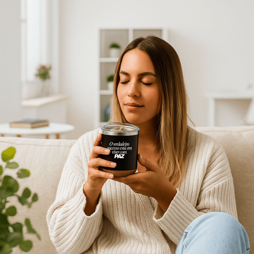 Brinde Natal Final de Ano Personalizada Copo Térmico Aço Inox 400 ML SP94327