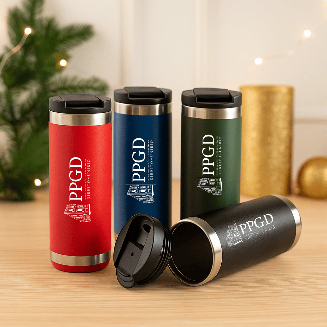 Brinde Natal Final de Ano Personalizada Copo Térmico em Aço Inox 550 ml com Tampa X04071
