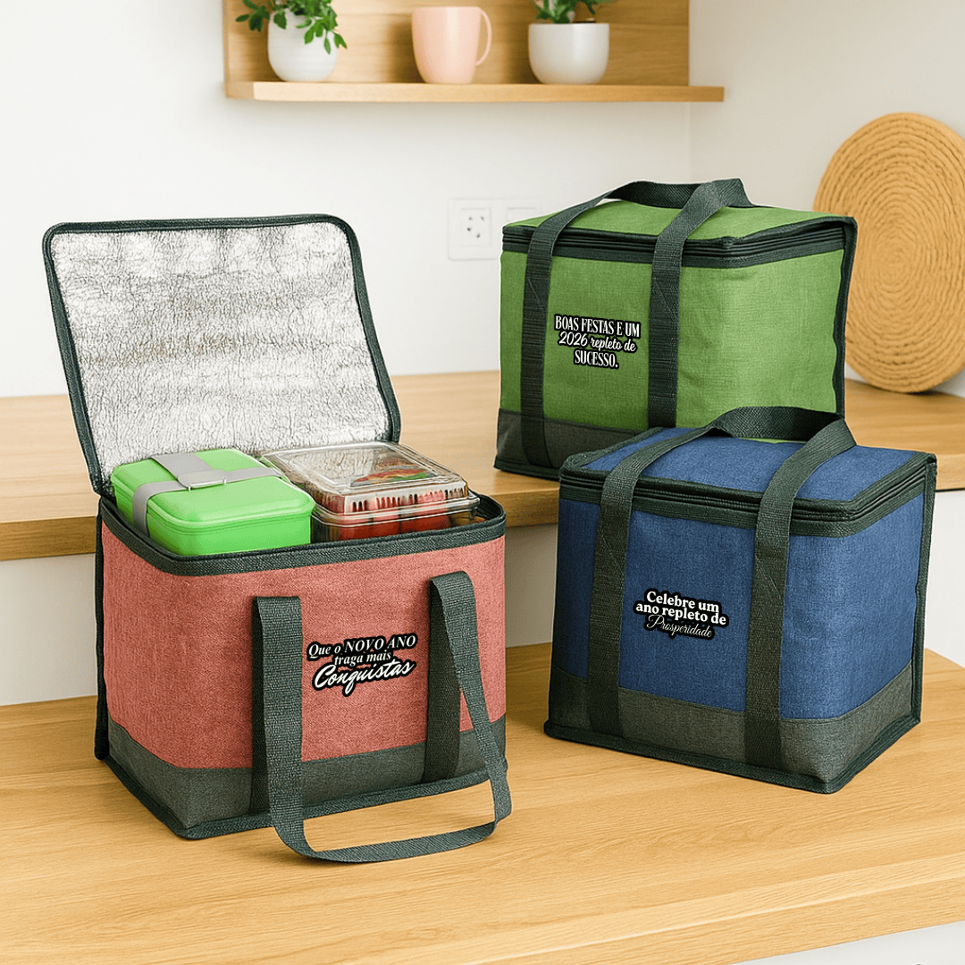 Brinde Natal Final de Ano Personalizado Bolsa Térmica Poliéster 15L X02596