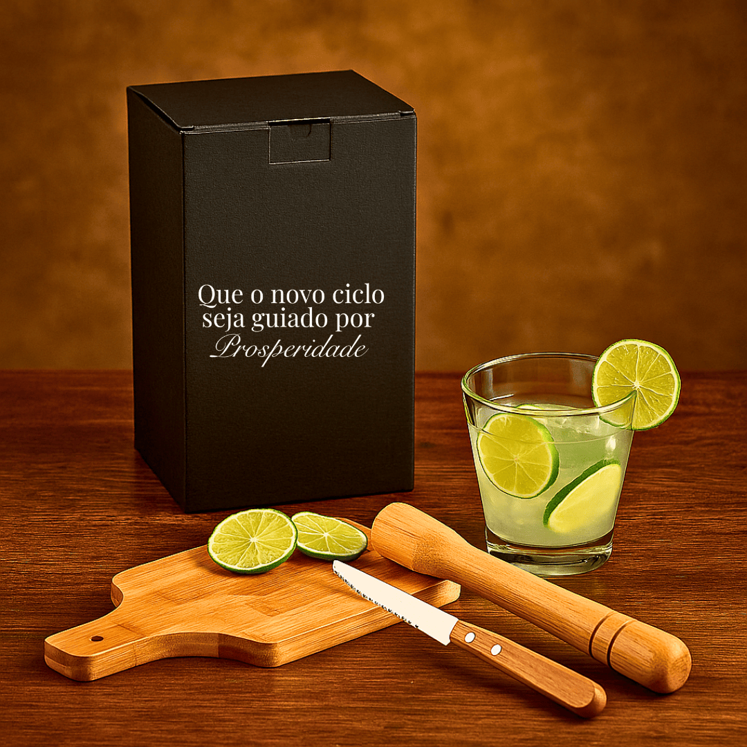 Brinde Natal Final de Ano Personalizado Kit Caipirinha 4 Peças SMKC-00253