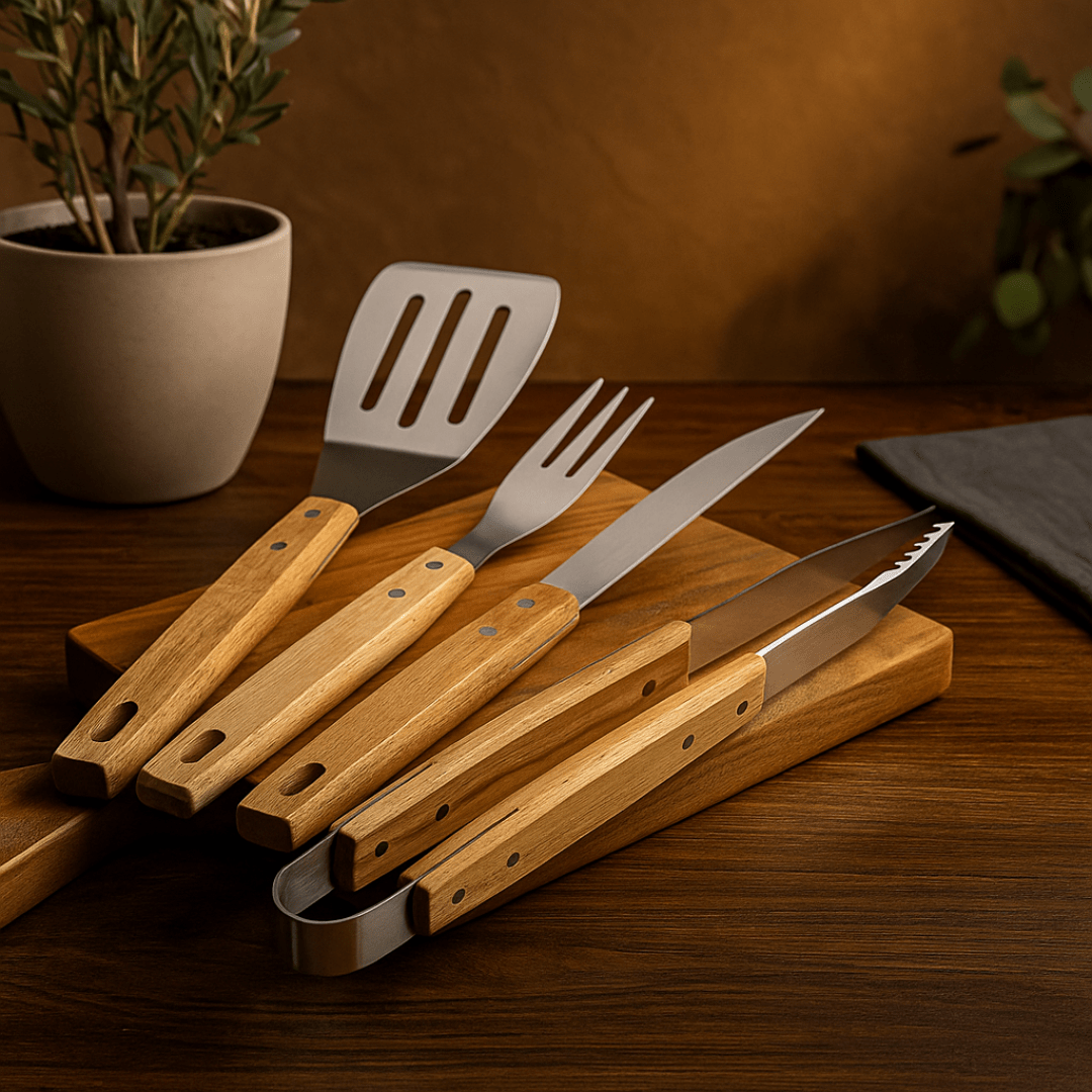 Brinde Natal Final de Ano Personalizado Kit Churrasco Estojo de Nylon 4 Peças X18894