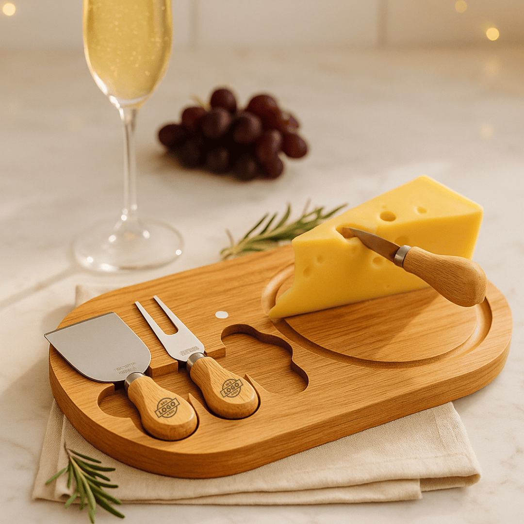 Brinde Natal Final de Ano Personalizado Kit Queijo com Caixa 4 Peças X03222B