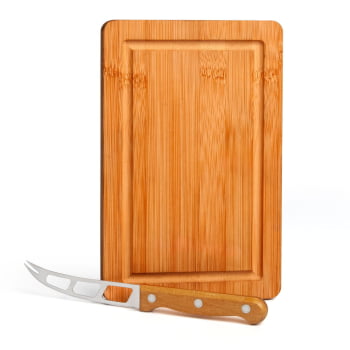 Brinde Presente Dia dos Pais Personalizado 2 Peças Bambu / Madeira / Inox SMPD-47073-PAI