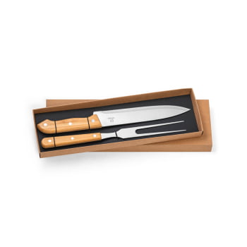 Brinde Presente Dia dos Pais Personalizado Kit Churrasco Caixa Kraft 2 Peças SP94139-PAI