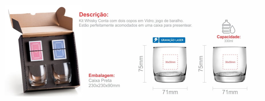 Brinde Presente Dia dos Pais Personalizado Kit Whisky Personalizado Com Baralho SMKT-90085-PAI