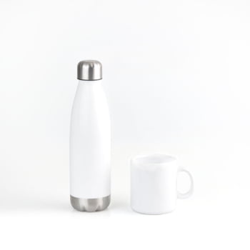 Brinde Presente Dia dos Pais Personalizado Kit Garrafa e Caneca 2 Peças SMKT-90275-PAI