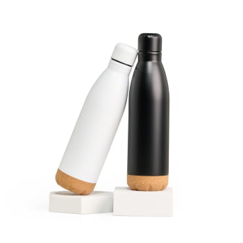 Brinde Presente Dia dos Pais Personalizado Garrafa Térmica Personalizada 500 ml Squeeze Aço Inox com Cortiça e Tampa mesma cor XGAE@07038-PAI