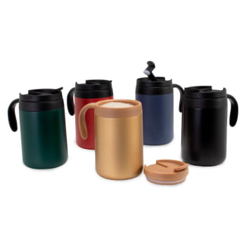 Brinde Presente Dia dos Professores Personalizado Caneca Térmica Personalizada Inox 500 ml com Tampa Base Antiderrapante XCAN18700-PROF