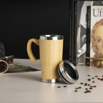 Brinde Presente Dia dos Professores Personalizado Caneca Sustentável Personalizada Bambu 500 ML X18643-PROF