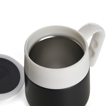 Brinde Presente Dia dos Professores PersonalizadoCaneca Térmica Personalizada Inox 500 ml Termômetro na Tampa XCAN18640-PROF