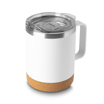 Brinde Presente Dia dos Professores Personalizado Caneca Térmica Personalizada Inox 350 ml com Tampa Base Cortiça ASICA8500-PROF