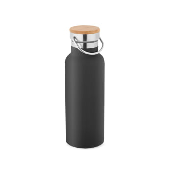 Brinde Presente Dia dos Professores Personalizado Squeeze Garrafa Térmica 570 ml Aço Inox e Tampa Bambu e Alça
