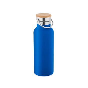 Brinde Presente Dia dos Professores Personalizado Squeeze Garrafa Térmica 570 ml Aço Inox e Tampa Bambu e Alça